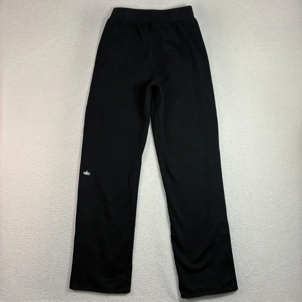 Alo Yoga Courtside Tearaway Snap Pants Women S Black Wide Leg Baggy Sweatpants